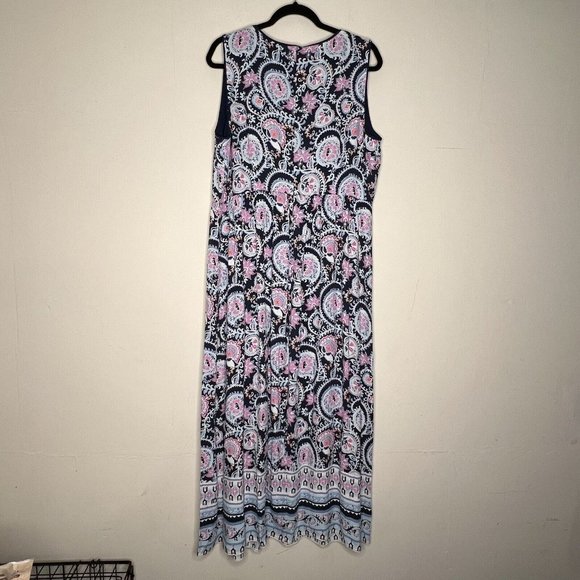 Talbots Womens Multicolor Paisley Floral Sleeveless Maxi Dress Size 16 - Picture 7 of 7